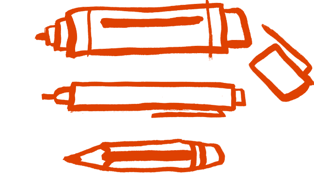 a stack of writing tools